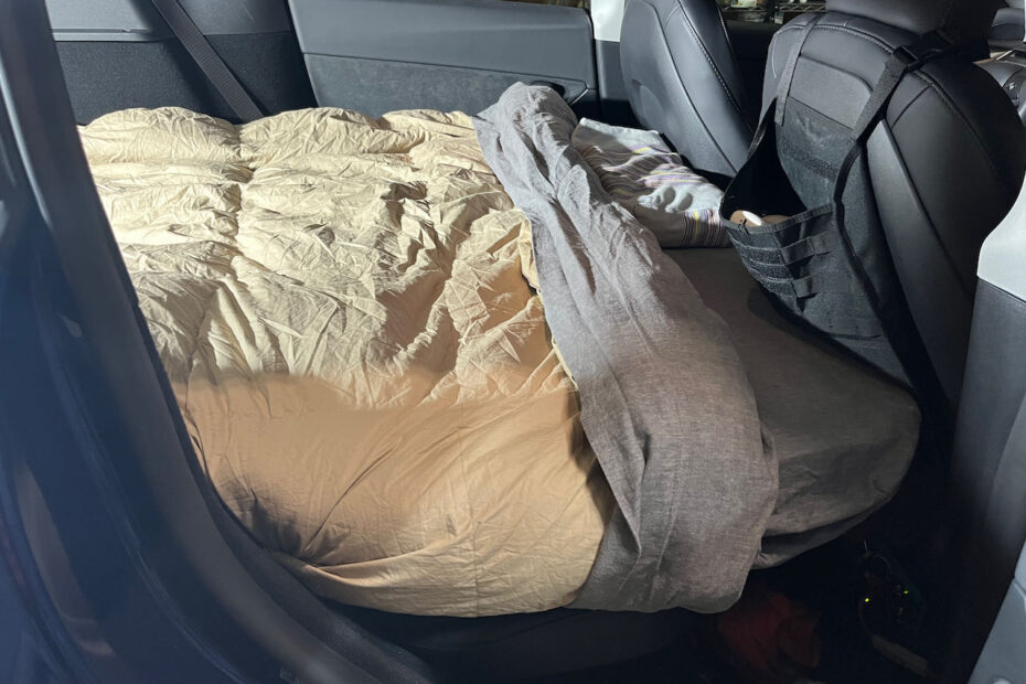 Comfy Tesla Model Y bed